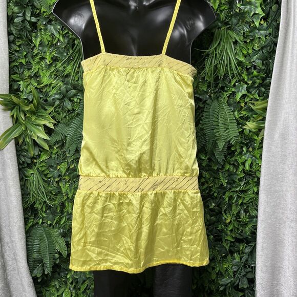 VTG G-UNIT Women Tops XL Yellow Graphic Embroidered Spaghetti Strap Blouse 1676 - Picture 8 of 10